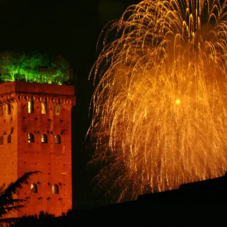 Lucca Fireworks By The Torre Guinigi